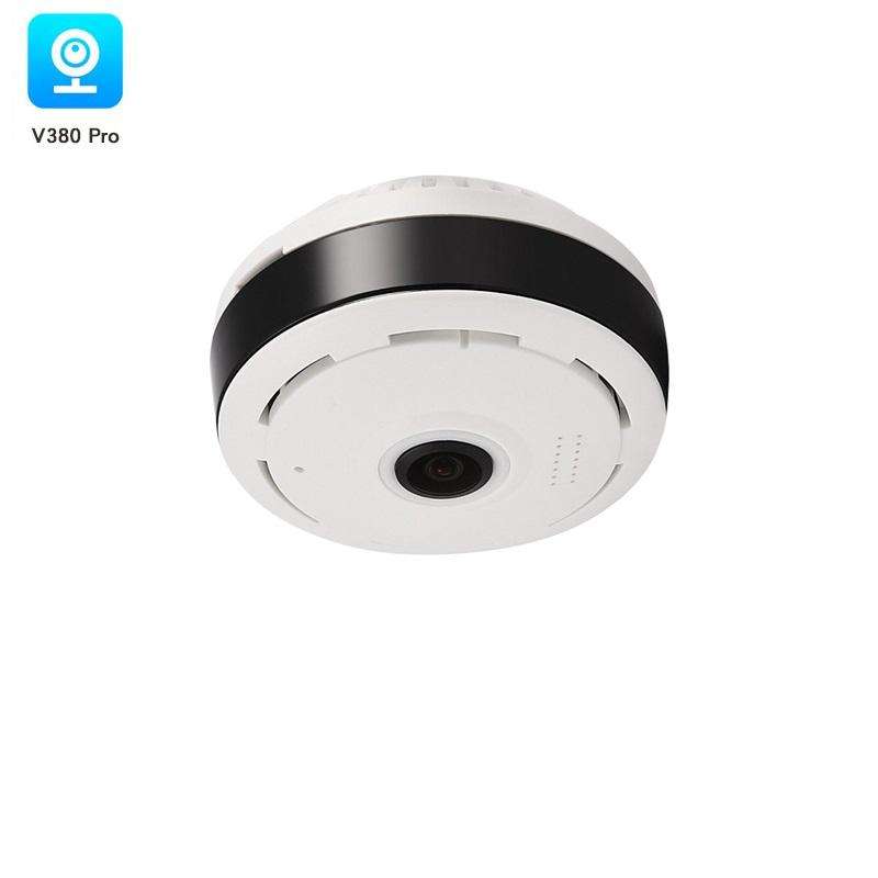 360° Panoramic VR Mini WiFi CCTV Camera 5MP FHD Ceiling Fisheye Wireless Home Security Hidden Nanny Spy Cam Motion Detection Clear Night Vision Two-Way Audio Mobile Remote Access TF Card Support