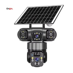 3-Lens 4G Solar CCTV Camera – Outdoor Security Camera with SIM Card, PTZ, Night Vision, AI Motion Detection & Two-Way Audio