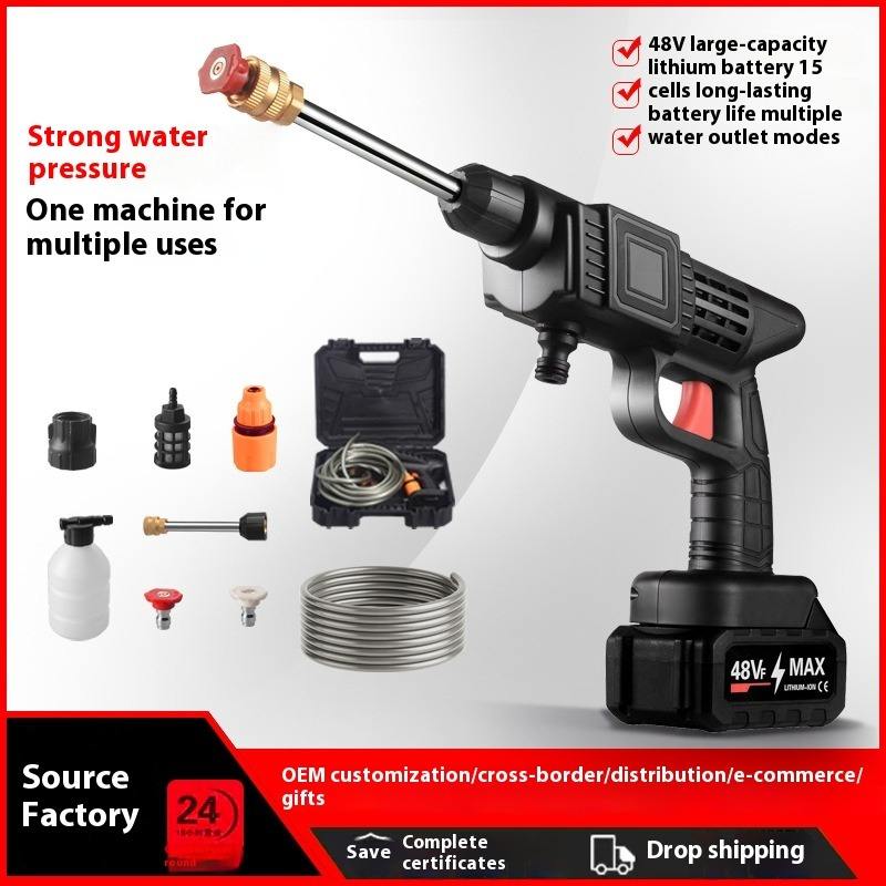 Wireless Car Wash Spray Gun Machine | Portable Lithium Battery High Pressure Washer | Cordless Electric Water Spray Cleaner for Car, Motorcycle, Home & Garden Cleaning | Rechargeable Pressure Washer .