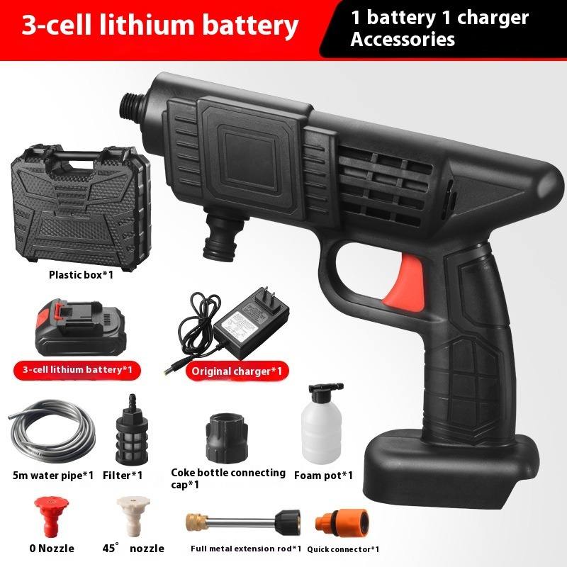 Wireless Car Wash Spray Gun Machine | Portable Lithium Battery High Pressure Washer | Cordless Electric Water Spray Cleaner for Car, Motorcycle, Home & Garden Cleaning | Rechargeable Pressure Washer .