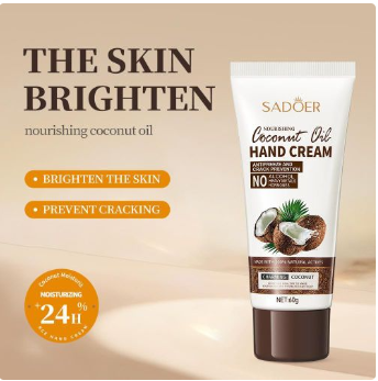 SADOER Anti Crack Nourishing  Coconut Oil Hand Cream 60g – Intensive Moisturizing & Repair Care