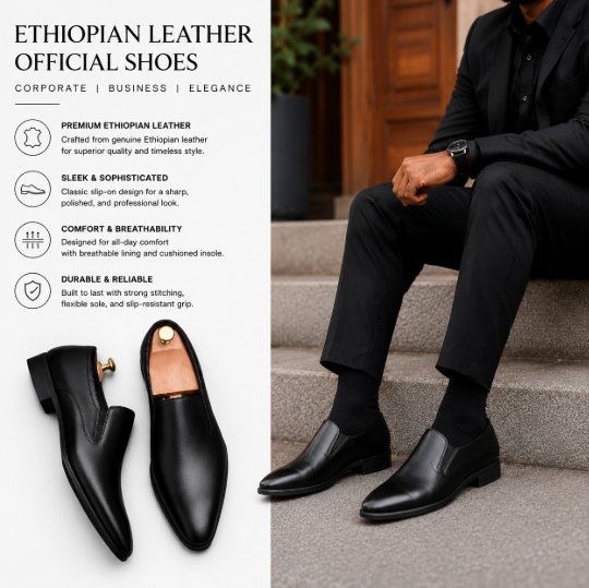 CLEARANCE SALE!! Pure Ethiopian Leather Official Men's Corporate Business Shoes Formal Office Wear Smart Casual Loafers for Khaki, Jeans & Trousers Comfortable Durable Slip-On Footwear Everyday!!