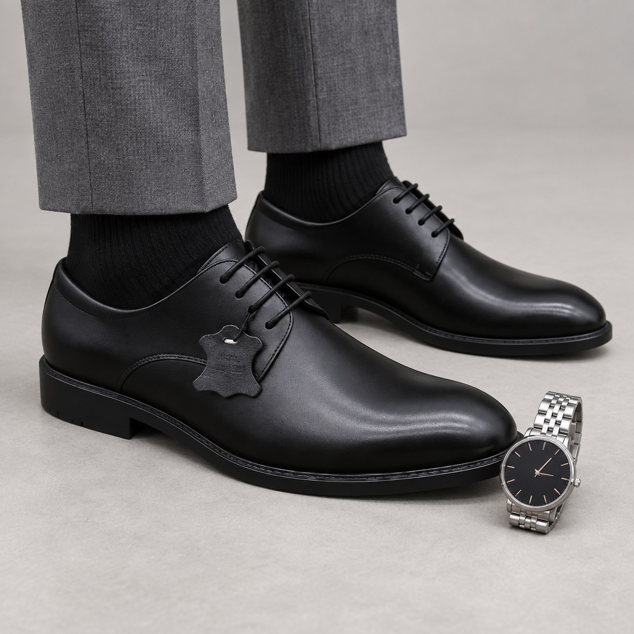 Pure leather Shoes High Quality Men Formal Business Shoes Official Shoes Shoes Style Leather Shoes Soft Driving Shoes Pea Shoes Casual Non-slip party Dress Breathable Shoes Men Dad G