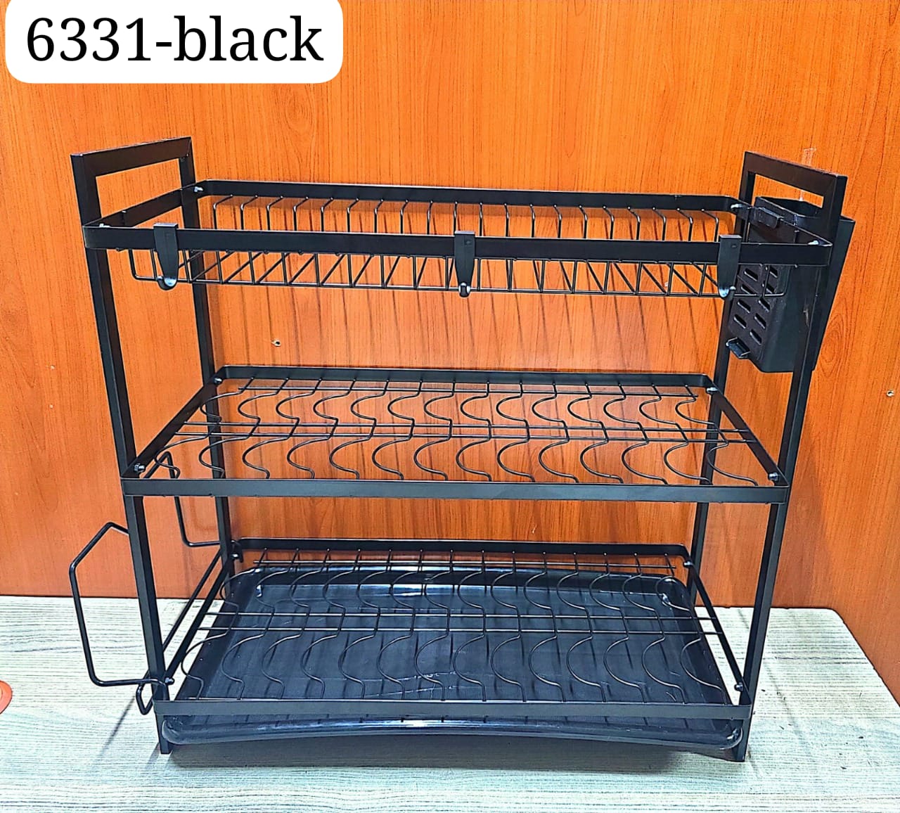 Kitchen 3 tier dishrack HIGH QUALITY! Chrome that will never Tarnish, Rust or Corrode- Black