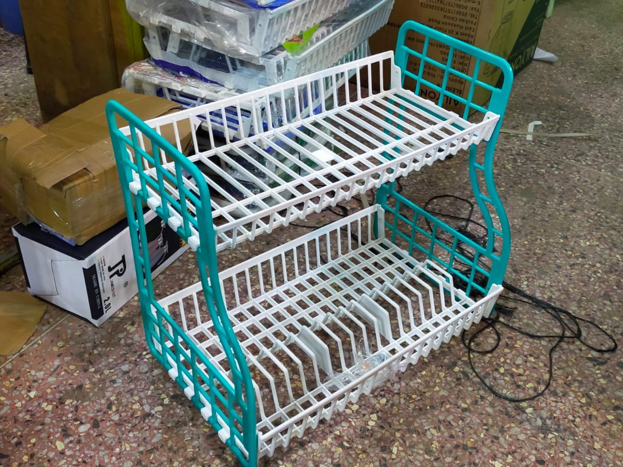 Premium 2-Tier Plastic Dish Drying Rack – Space-Saving Kitchen Organizer with Drainer Tray & Utensil Holder – Durable Countertop Dish Drainer