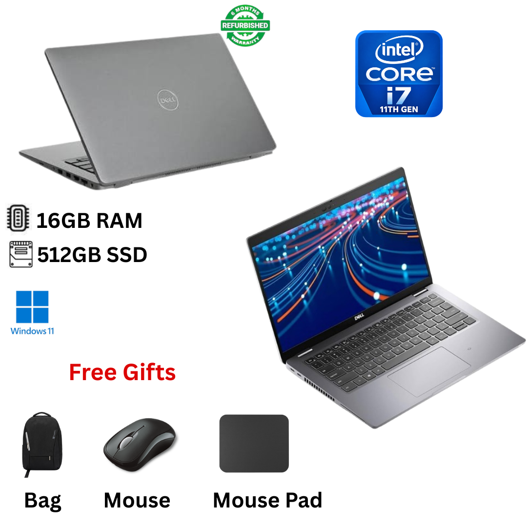 Refurbished Dell Latitude 5420 Core i7 11th Gen 16GB RAM 512GB SSD 14Inch FHD Touchscreen 3.0GHz up to 4.8GHz Quad Core Processor Windows 11 Pro MS Office Webcam HDMI Type C Slim Laptop + Bag