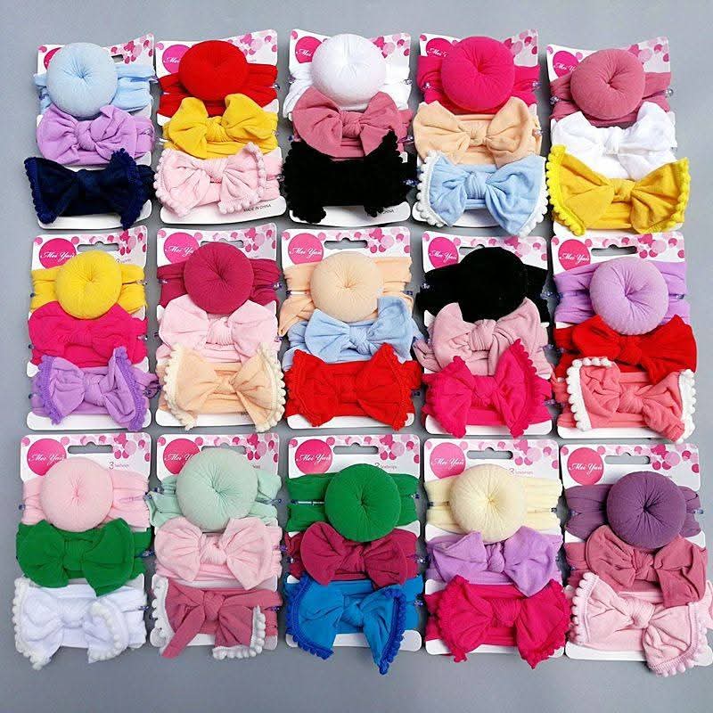 3PCs Most Adorable Turban Baby Girls Headband  Make your baby the most beautiful princess that she is with the most gorgeous shinny headbands. Designed with Softest lace plus shinny stars deco. Has
