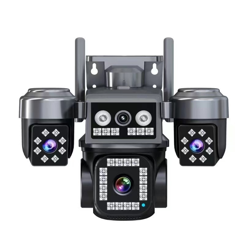 4G 4 Lens Solar CCTV Camera 8K Ultra HD Wireless Outdoor Security Camera with AI Motion Detection & Night Vision with 2 solar panels