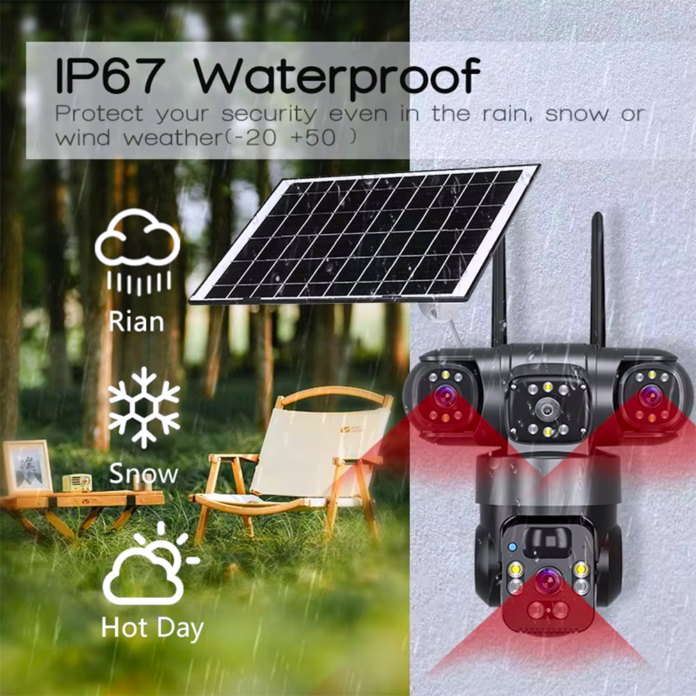 SOLAR CCTV CAMERA 3ens WIFI OUTDOOR WATERPROOF 360° ROTATING, TWO WAY COMMUNICATION, FULL COLOR,MOTION DETECTION,TEXTS NOTIFICATIONS, ALARM ,NIGT VISION HD REMOTE WIRELESS SURVEILLANCE CAMERA