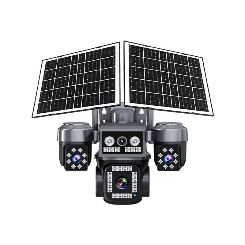 4G 4 Lens Solar CCTV Camera 8K Ultra HD Wireless Outdoor Security Camera with AI Motion Detection & Night Vision with 2 solar panels