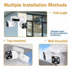 Smart 4MP Dual WiFi CCTV Camera with PTZ control, motion detection, color night vision, two-way audio and remote monitoring for home security.