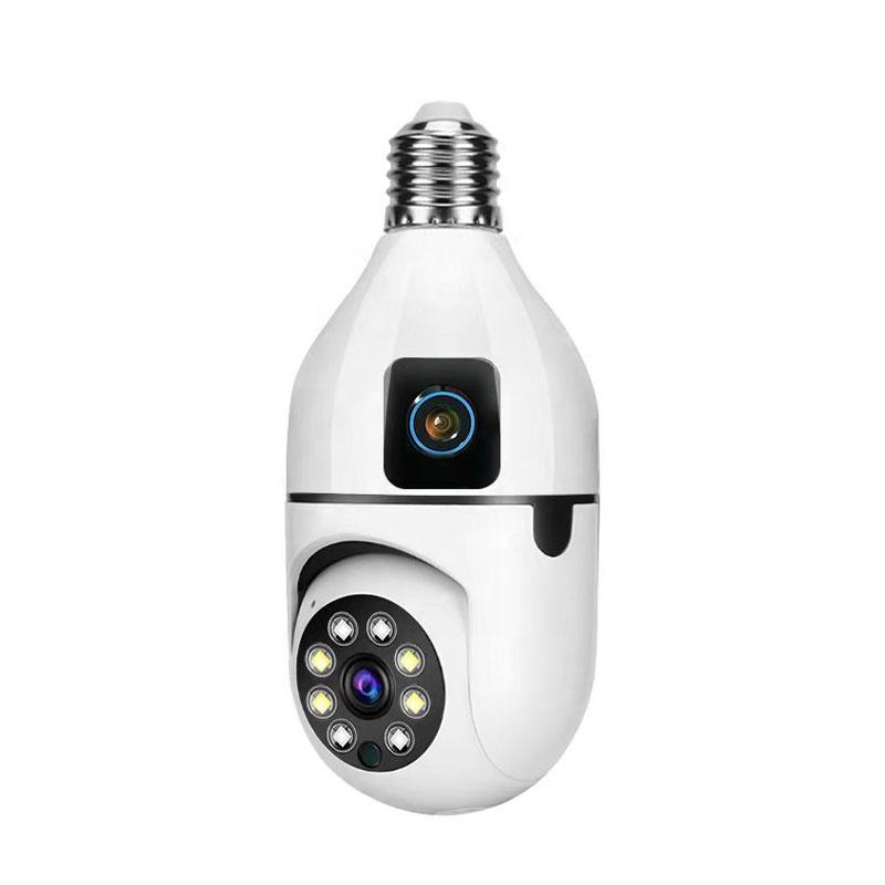 Dual Lens WiFi CCTV Bulb Camera 360° PTZ Wireless Security Camera AI Human Detection Full HD 1080P Color Night Vision Two-Way Audio Motion Tracking Remote Viewing