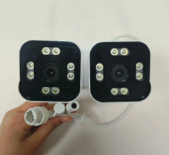 Smart 4MP Dual WiFi CCTV Camera with PTZ control, motion detection, color night vision, two-way audio and remote monitoring for home security.