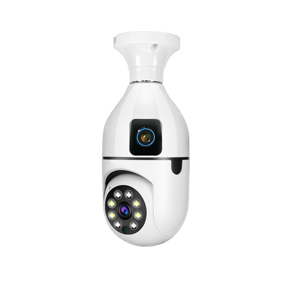 Dual Lens WiFi CCTV Bulb Camera 360° PTZ Wireless Security Camera AI Human Detection Full HD 1080P Color Night Vision Two-Way Audio Motion Tracking Remote Viewing