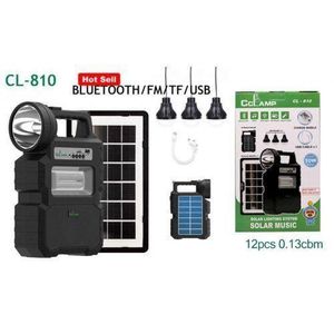 CcLamp Multifunctional Solar Lighting System 30W with Power Bank, Bluetooth Speaker, FM Radio & 3 LED Bulbs – Portable Solar Kit with Panel for Home Backup & Camping