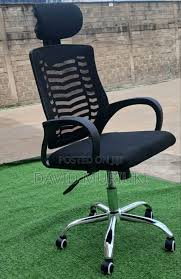 Secretarial Mesh Office Chair with Headrest, Ergonomic Swivel Office Chair with Lumbar Support, Breathable Mesh Back Computer Desk Chair for Home and Office Comfort, Adjustable Height Seating
