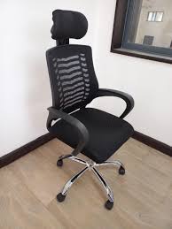 Secretarial Mesh Office Chair with Headrest, Ergonomic Swivel Office Chair with Lumbar Support, Breathable Mesh Back Computer Desk Chair for Home and Office Comfort, Adjustable Height Seating