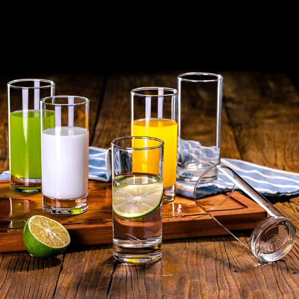 340ml Highball Glass Set Elegant Tall Drinking Glasses for Water Juice Cocktails and Soft Drinks Durable Clear Glassware for Home Bar Restaurant Office and Everyday Use Modern Beverage Glass Set