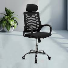 Secretarial Mesh Office Chair with Headrest, Ergonomic Swivel Office Chair with Lumbar Support, Breathable Mesh Back Computer Desk Chair for Home and Office Comfort, Adjustable Height Seating
