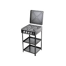 Nunix Full Gas Standing Cooker with Shelf – Freestanding 4 Burner Gas Cooker with Spacious Oven, Built-In Storage Shelves, Automatic Ignition, Durable Easy-Clean Design for Modern Kitchens