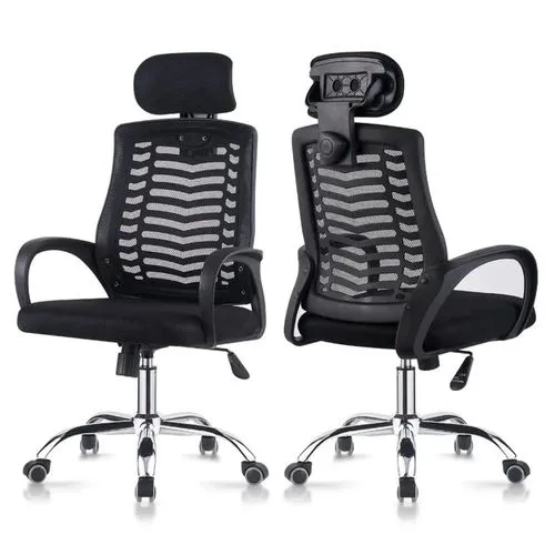 EXECUTIVE Secretarial Mesh Office Chair with Headrest, Ergonomic High Back Swivel Office Chair with Lumbar Support, Breathable Mesh Computer Desk Chair for Home and Office Use, Adjustable Height Comfo