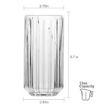 Ribbed Glasses Set Elegant Textured Juice and Water Glasses Durable Clear Glass Drinkware for Home Kitchen Dining Office and Everyday Beverage Use Stylish Modern Glass Cups