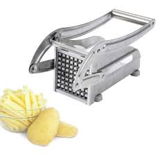 Metallic Stainless Chips Cutter Slicer Durable Potato Vegetable Fruit Cutter French Fry Maker Stainless Steel Kitchen Tool Easy Operation Removable Parts Compact Design for Home and Restaurant Use
