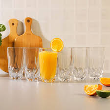 Twisted Water Glass Set of 6 – 300ml Elegant Spiral Design Drinking Glasses Durable Clear Glass Cups for Water Juice Soft Drinks Home Office and Everyday Use Stylish Modern Glassware Set