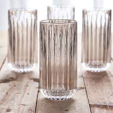 Ribbed Glasses Set Elegant Textured Juice and Water Glasses Durable Clear Glass Drinkware for Home Kitchen Dining Office and Everyday Beverage Use Stylish Modern Glass Cups