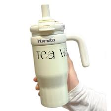Internatio 550ml Thermal Stanley Cup (Insulated Stainless Steel Travel Tumbler) – Double Wall Vacuum Flask with Handle & Straw Lid for Hot & Cold Drinks, Portable Coffee Mug for Office, Travel & Every
