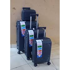 3 in 1 Luxurious Fibre Suitcase Set with Spinner Wheels, Adjustable Telescopic Handle, and Compression Straps, Premium Lightweight Hard Shell Travel Luggage Trio for Holidays and Business Trips