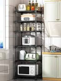 6 Layer Kitchen Organizer Rack, Multi Tier Storage Shelf for Fruits, Vegetables, Utensils, and Kitchen Essentials, Space Saving Standing Unit for Home, Pantry, and Small Kitchens