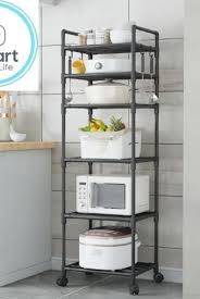 6 Layer Kitchen Organizer Rack, Multi Tier Storage Shelf for Fruits, Vegetables, Utensils, and Kitchen Essentials, Space Saving Standing Unit for Home, Pantry, and Small Kitchens