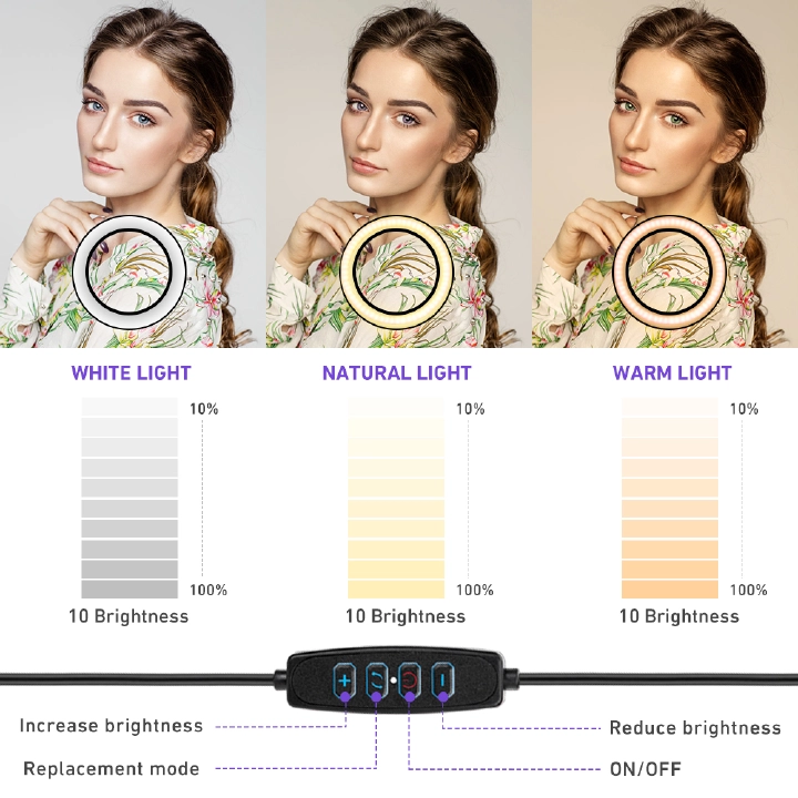 4-in-1 (Free Gift: Microphone and Remote) Generic Ring Light 14 Inch for Selfie, Live Streaming, Makeup, YouTube, TikTok Video, and Photography with 2.1M Tripod Stand