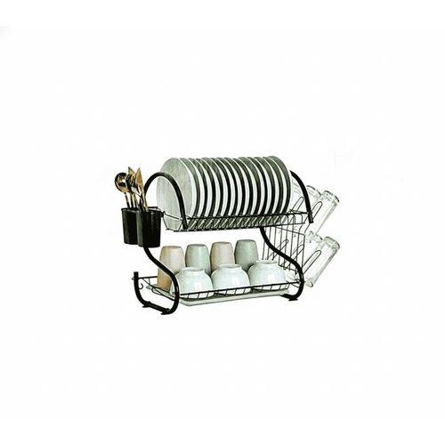 18" 2 Layer Stainless Dish Drainer (RN-1610).The  curved stainless steel handles  on both sides make it easy to lift and move the drainer
There are water pan to collect the water dropping