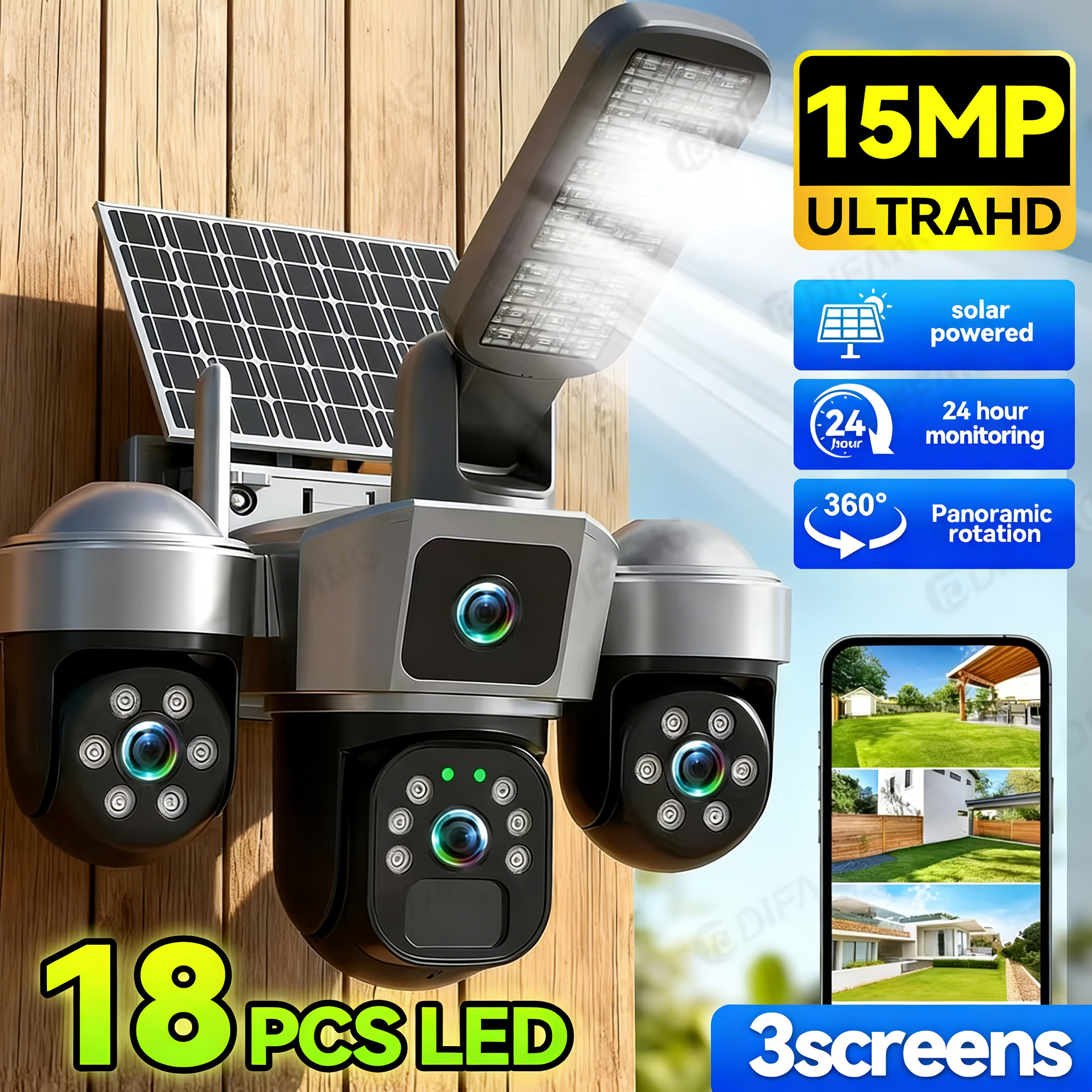 Solar CCTV camera with floodlight 3 lens simcard solar cctv camera with motion detection,siren,360 rotation,waterproof,memory card slot,2way talking,phone viewing,easy to install 4G solar cctv camera.