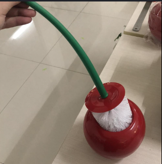 Latest Toilet Brush in Town!!! Toilet Brush and Holder Set - Cute Cherry Shape, Eco-Friendly PP, 13x38cm