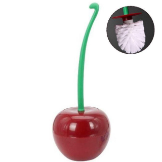 Latest Toilet Brush in Town!!! Toilet Brush and Holder Set - Cute Cherry Shape, Eco-Friendly PP, 13x38cm