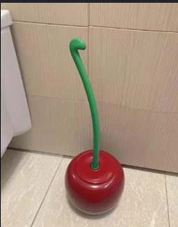 Latest Toilet Brush in Town!!! Toilet Brush and Holder Set - Cute Cherry Shape, Eco-Friendly PP, 13x38cm
