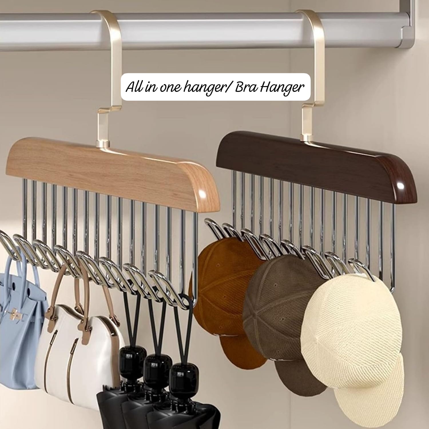 DURABLE  !!!   All in One Hanger for Bras,Tops, Camisoles, Scarfs Or Belts,Tank Top Hanger, Bra Hangers for Closet Organizer - 360° Rotating, Space Saving Closet Organizer with 8 Hooks, Bra Organizer,