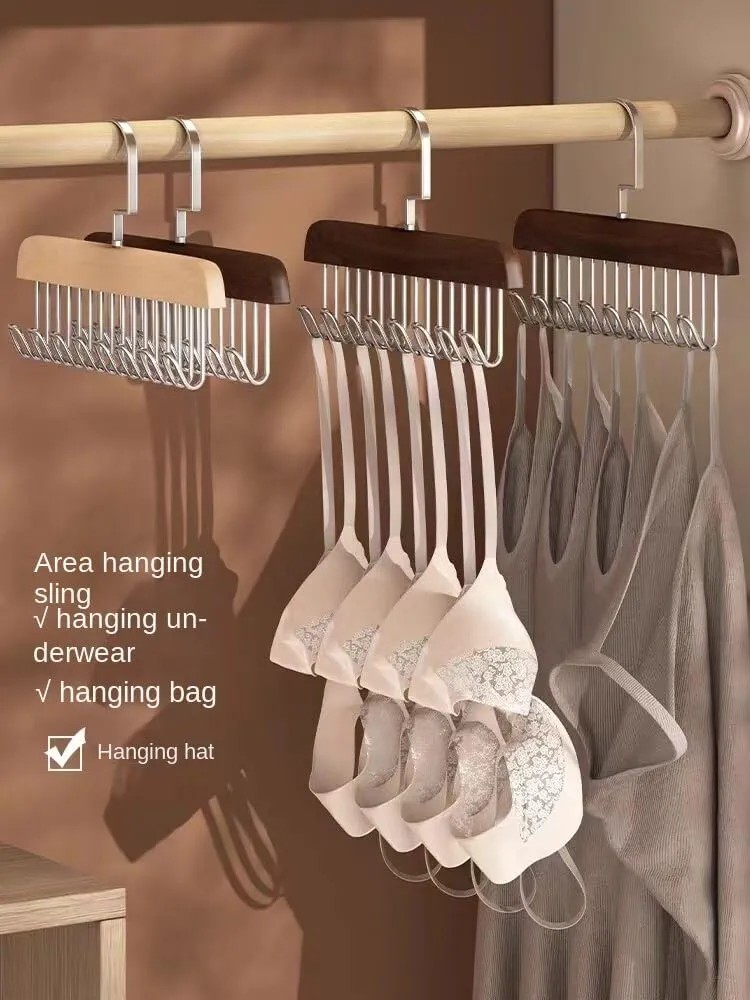 DURABLE  !!!   All in One Hanger for Bras,Tops, Camisoles, Scarfs Or Belts,Tank Top Hanger, Bra Hangers for Closet Organizer - 360° Rotating, Space Saving Closet Organizer with 8 Hooks, Bra Organizer,