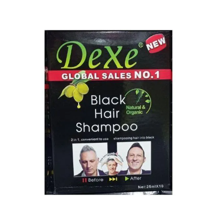 STREAMLINED !!!  10 PCS Dexe  Black Hair Shampoo Instant Hair Dye for Men  and Women Black Color