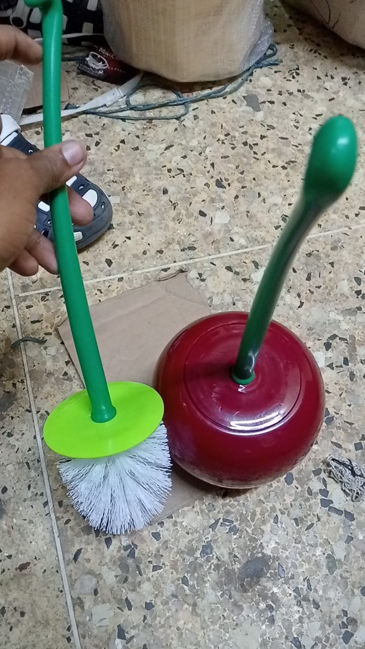 Latest Toilet Brush in Town!!! Toilet Brush and Holder Set - Cute Cherry Shape, Eco-Friendly PP, 13x38cm