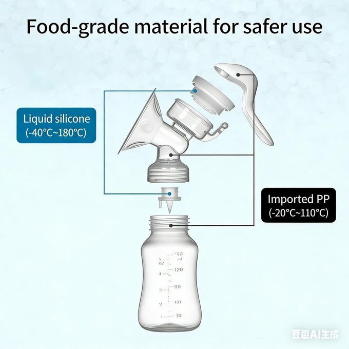 Manual Breast Pump with Free Baby Bottle Cap – Nursing Milk Pumping Lactagogue Breast Pump, BPA-Free Silicone, Comfortable & Easy to Use