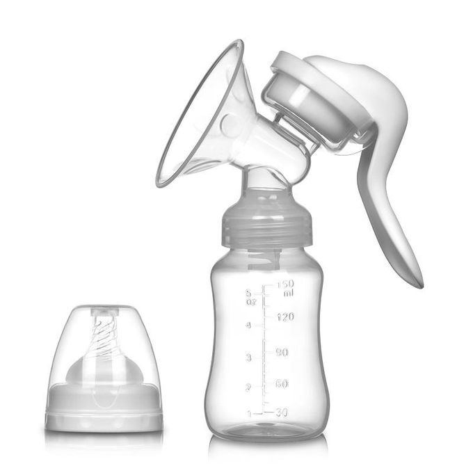 Manual Breast Pump with Free Baby Bottle Cap – Nursing Milk Pumping Lactagogue Breast Pump, BPA-Free Silicone, Comfortable & Easy to Use