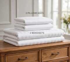 Plain Striped Cotton Bedsheet Set – 6×7, Soft and comfortable, Breathable fabric, Easy to wash and maintain, Suitable for everyday use