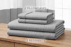 Plain Striped Cotton Bedsheet Set – 6×7, Soft and comfortable, Breathable fabric, Easy to wash and maintain, Suitable for everyday use