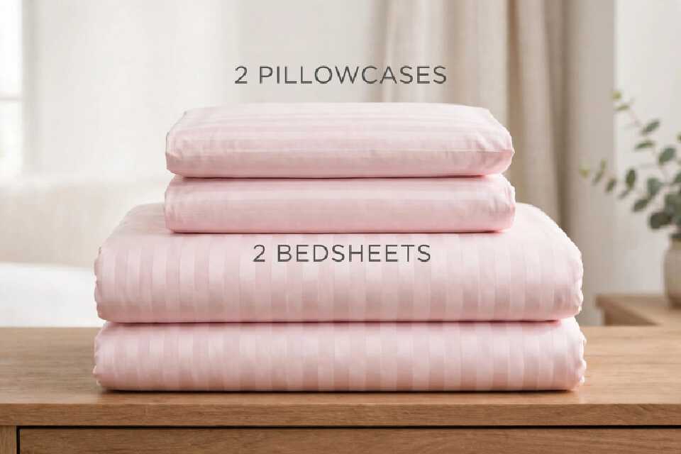 Plain Striped Cotton Bedsheet Set – 6×7, Soft and comfortable, Breathable fabric, Easy to wash and maintain, Suitable for everyday use
