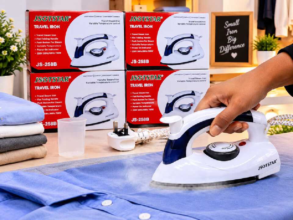 Travel Iron - Compact and lightweight design, Easy to carry and store, Ideal for travel and holidays, Convenient for quick touch-ups