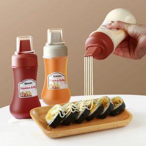 Squeeze Sauce Bottle – Refillable Salad Dressing, Ketchup, Jam & Honey Dispenser Bottle